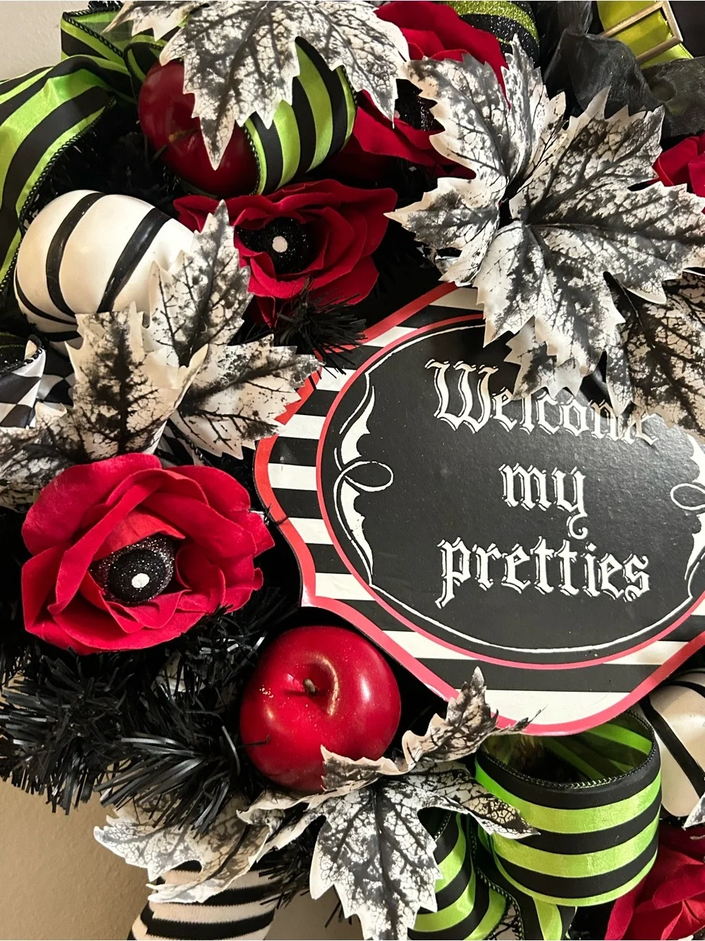 Large Halloween Witch Wreath Welcome My Pretties Wicked Witch Legs Door Decor